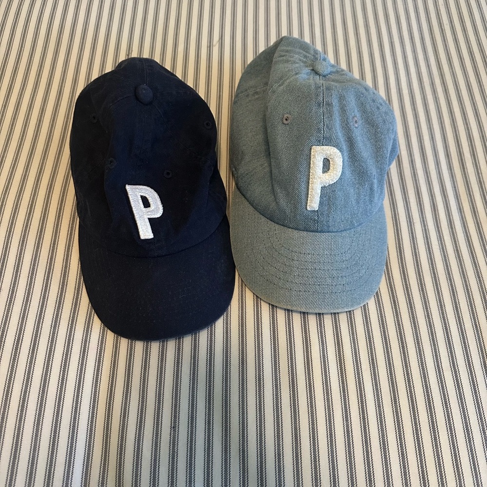 Kids' Denim and Navy Caps with 'P' Embroidery